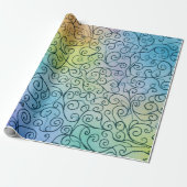 Whimsical Rainbow Swirbel Muster Abstrakt farbig Geschenkpapier (Ungerollt)