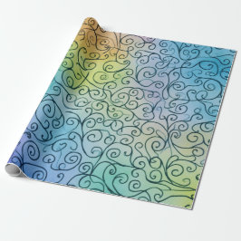 Whimsical Rainbow Swirbel Muster Abstrakt farbig Geschenkpapier