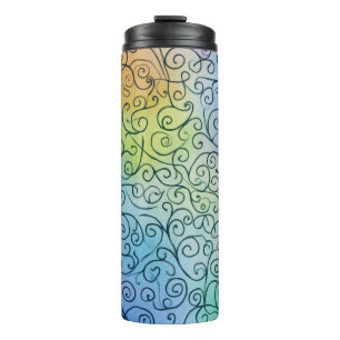 Whimsical Rainbow Swirbel Muster Abstrakt farbig Thermosbecher
