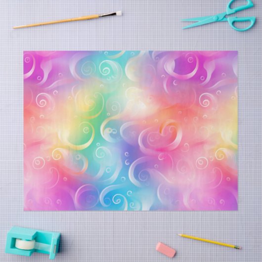 Whimsical Rainbow Swirl Decoupage Seidenpapier (Basteln)