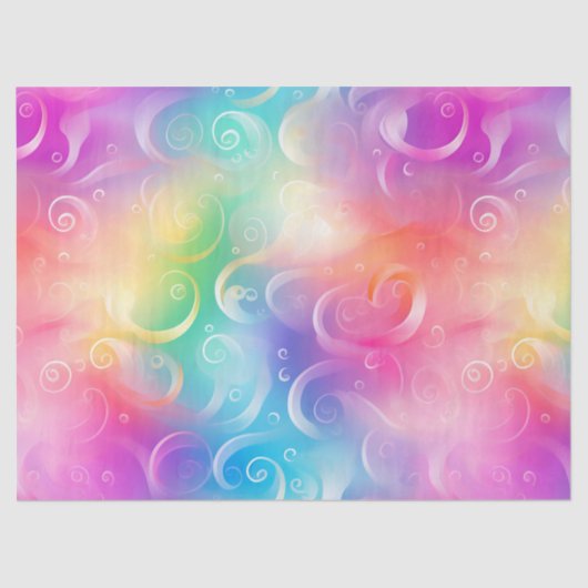 Whimsical Rainbow Swirl Decoupage Seidenpapier (Vorderseite)