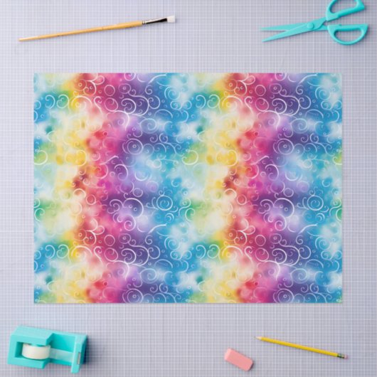 Whimsical Rainbow Swirl Decoupage Seidenpapier (Basteln)