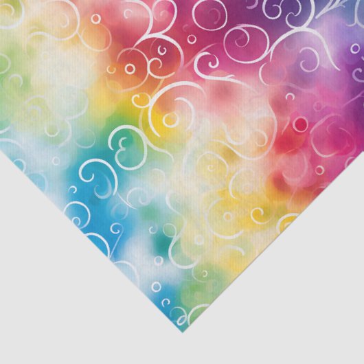 Whimsical Rainbow Swirl Decoupage Seidenpapier (Detail)