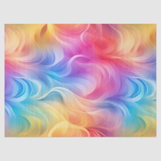 Whimsical Rainbow Swirl Decoupage Seidenpapier (Vorderseite)