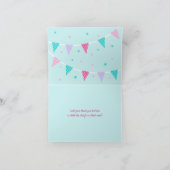 Whimsical Rainbow Unicorn Geburtstag Dankeskarte (Innenseite)