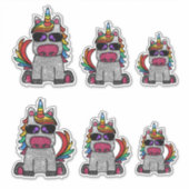 Whimsical Rainbow Unicorn Glitzer Funkelnd Sticker (Vorderseite)