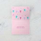 Whimsical Rainbow Unicorn Pink Birthday Dankeskarte (Innenseite)