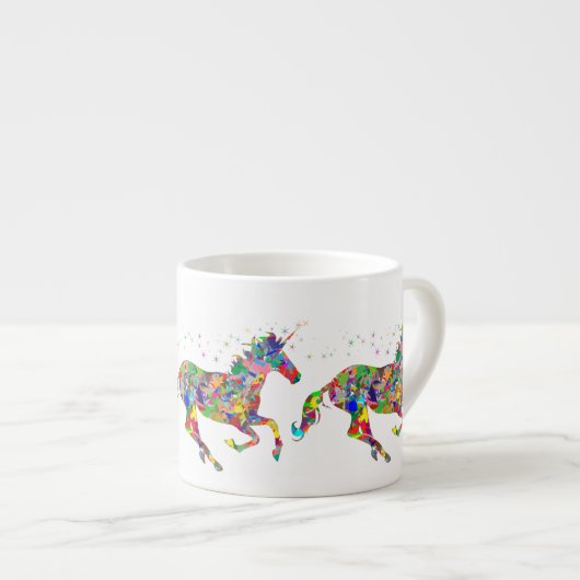 Whimsical Rainbow Unicorns Espresso Mug Espressotasse (Vorderseite Rechts)