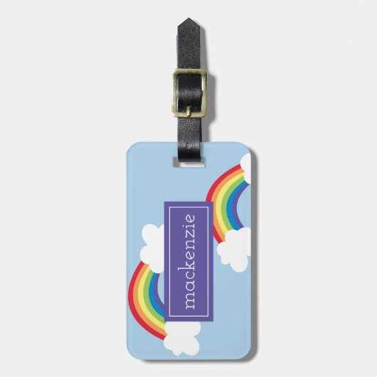 Whimsical Rainbows Personalisierter Gepäcktag Gepäckanhänger (Vorderseite vertikal)