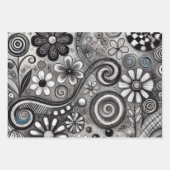 Whimsical Raven Floral Black Lila Decoupage Geschenkpapier Set (Vorderseite 2)