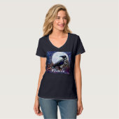 Whimsical Raven Moon Floral Abstrakt Personalisier T-Shirt (Vorderseite Vollansicht)