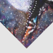 Whimsical Raven Moon Floral Black Decoupage Seidenpapier (Ausschnitt)