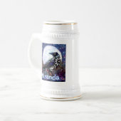Whimsical Raven Moon Personalisiert Bierglas (Vorderseite Links)