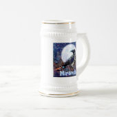 Whimsical Raven Moon Personalisiert Bierglas (VorderseiteRechts)