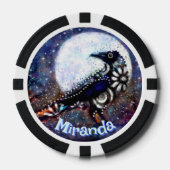 Whimsical Raven Moon Personalisiert Pokerchips (Vorderseite)