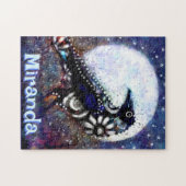Whimsical Raven Moon Personalisiert Puzzle (Horizontal)