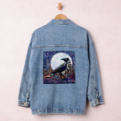 Whimsical Raven Moon Schwarz-weiß Blue Jeansjacke (Hangar)