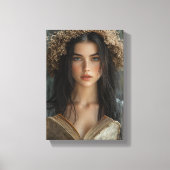 Whimsical Reader mit Blumenkronen Leinwanddruck (Vorderseite)