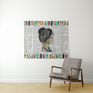 Whimsical Reading Nook Tapestry Wandteppich