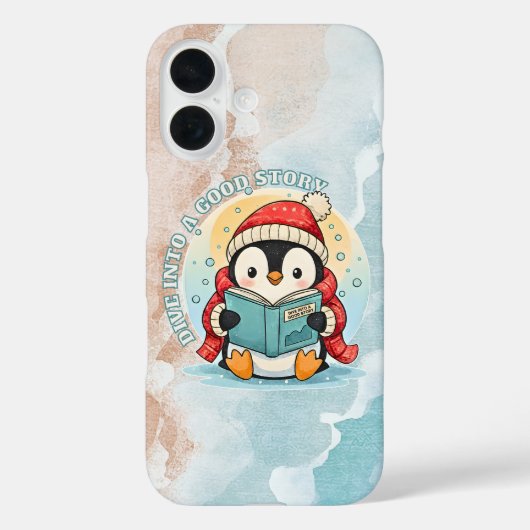 Whimsical Reading Penguin Bookish iPhone Case (Rückseite)