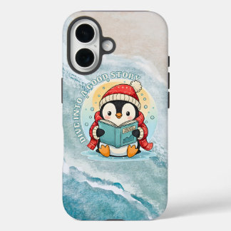 Whimsical Reading Penguin iPhone 16 Tough Armor iPhone 16 Hülle
