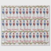 Whimsical Red and Blue Nutcrackers Geschenkpapier (Flach)