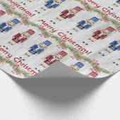 Whimsical Red and Blue Nutcrackers Geschenkpapier (Ecke)