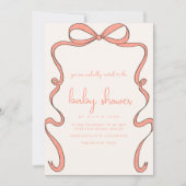 Whimsical Red Baby Shower Einladung (Vorderseite)