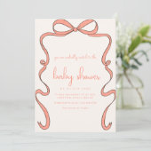 Whimsical Red Baby Shower Einladung (Stehend Vorderseite)