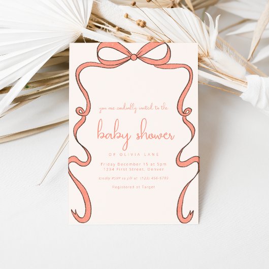 Whimsical Red Baby Shower Einladung