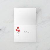 Whimsical Red Balloon jeder Fall Dankeskarte (Innenseite)