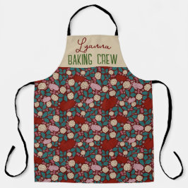 Whimsical Red Blue Trending Retro Gemütliche Weihn Schürze