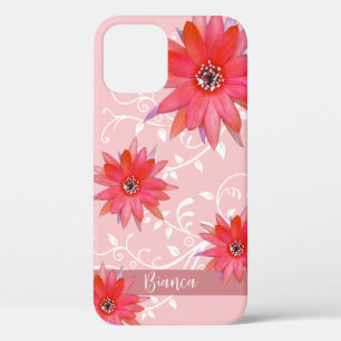 Whimsical Red Blume Wirble Blätter Name Pink hinzu Case-Mate iPhone Hülle