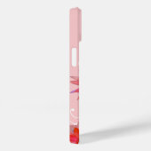 Whimsical Red Blume Wirble Blätter Name Pink hinzu Case-Mate iPhone Hülle (Rückseite / Rechts)