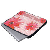 Whimsical Red Blume Wirble Blätter Name Pink hinzu Laptopschutzhülle (Vorne Knopf)