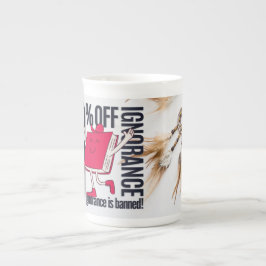 Whimsical Red Book Character Ignorance Banned  Porzellantasse