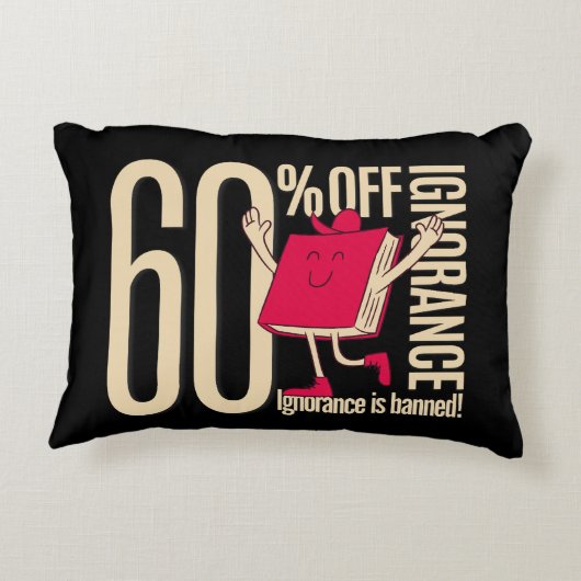 Whimsical Red Book Ignorance Banned Accent Throw  Dekokissen (Rückseite)
