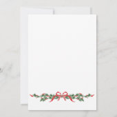 Whimsical Red Bow Printable Christmas Menu Card Einladung (Rückseite)