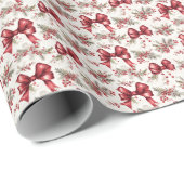 Whimsical Red Bows & Festivals Geschenkpapier (Rolleneckpunkt)