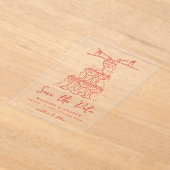 Whimsical Red Champagne Tower Save the Date Acryleinladungen (Ablage )