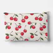 Whimsical Red Cherry Shadow Lettering Luxe Makeup Zubehörtasche (Rückseite)