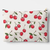 Whimsical Red Cherry Shadow Lettering Luxe Travel Zubehörtasche (Rückseite)