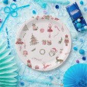 Whimsical Red Christmas Baby Shower Paper Plates Pappteller (Party)