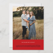 Whimsical Red Christmas Sweater Marks Foto Card Einladung (Rückseite)