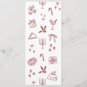 Whimsical Red Christmas Tree Dinner Menu Menükarte (Rückseite)