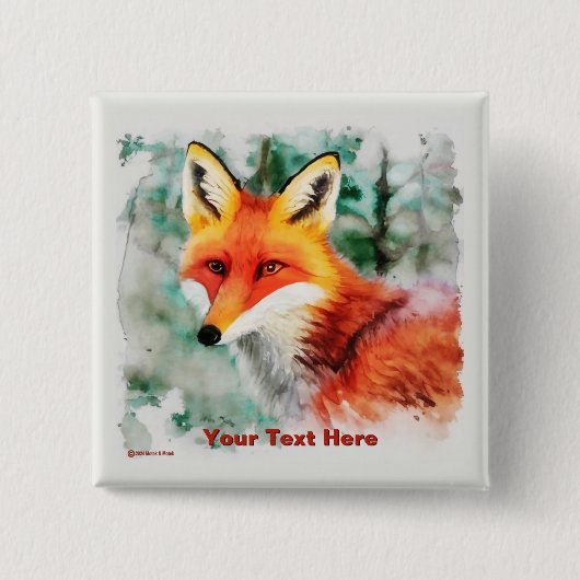 Whimsical Red Fox Button (Vorderseite)