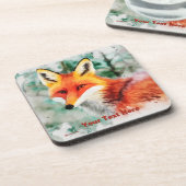 Whimsical Red Fox Getränkeuntersetzer (Linke Seite)