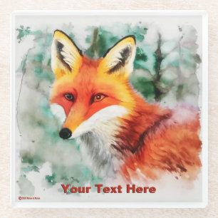Whimsical Red Fox Glasuntersetzer