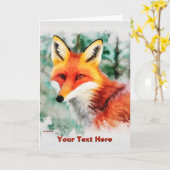 Whimsical Red Fox Karte (Gelbe Blume)
