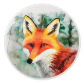 Whimsical Red Fox Keramikknauf (Vorderseite)